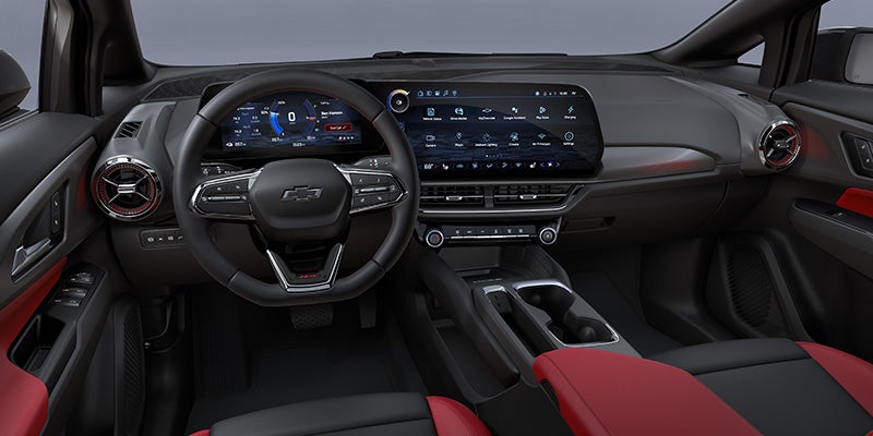 2026 Chevrolet Equinox EV technology in Northampton, MA featuring a 17.7-inch touchscreen, Google built-in navigation, Apple CarPlay®, Android Auto®, and available Super Cruise® for hands-free driving.