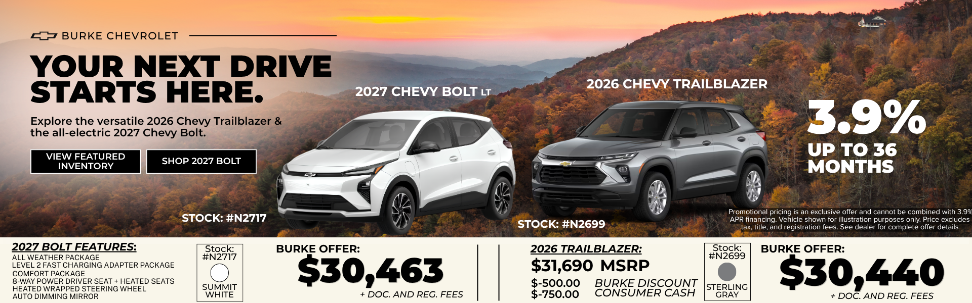 2027 Bolt and 2027 Trailblazer