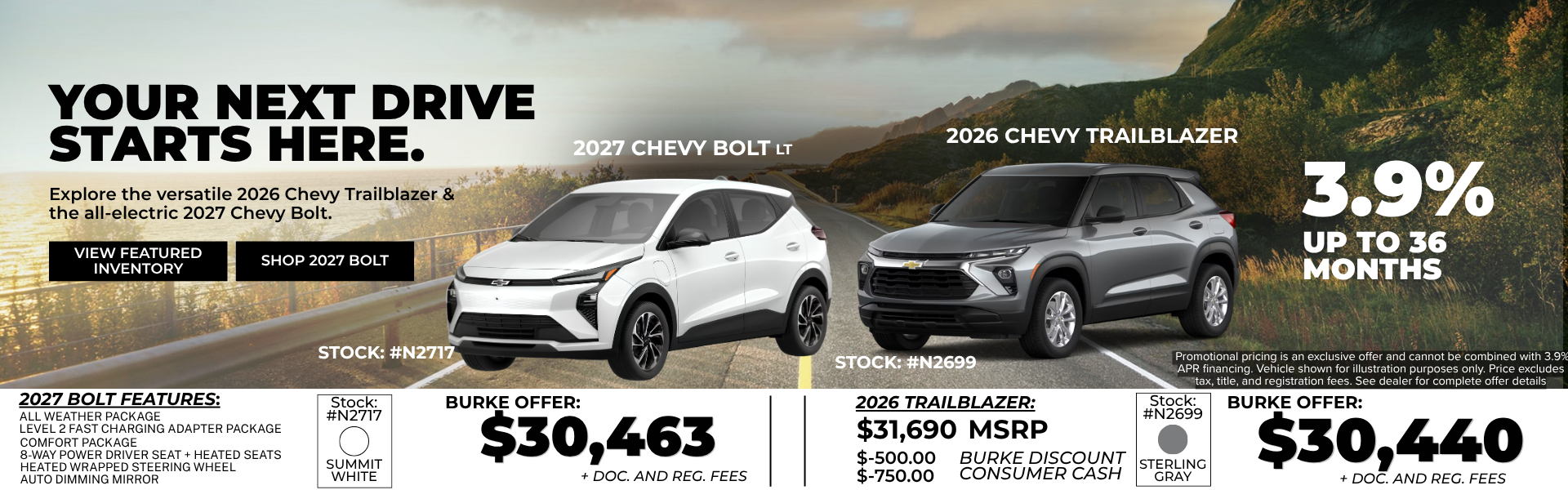 2026 Bolt and 2026 Trailblazer